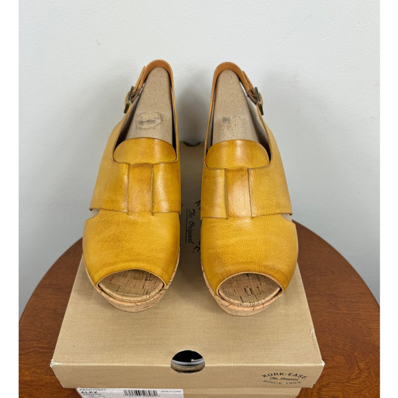 Kork-Ease Shoes - Kork-Ease Alex Slingback Platform Wedge Sandal in Yellow Size 8